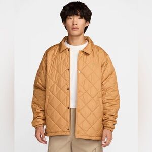 Nike Club Therma-FIT Mens Size L Brown Lightweight Quilted Jacket FZ0634-224